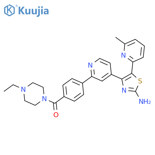 Piperazine,1-[4-[4-[2-amino-5-(6-methyl-2-pyridinyl)-4-thiazolyl]-2-pyridinyl]benzoyl]-4-ethyl- structure