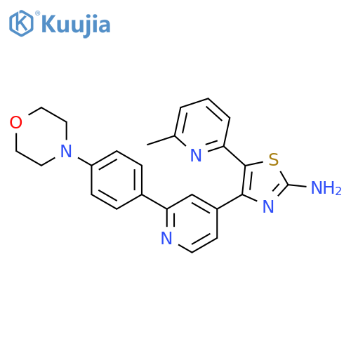 2-Thiazolamine,5-(6-methyl-2-pyridinyl)-4-[2-[4-(4-morpholinyl)phenyl]-4-pyridinyl]- structure
