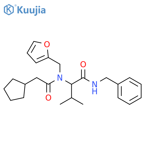 Cyclopentaneacetamide,N-(2-furanylmethyl)-N-[2-methyl-1-[[(phenylmethyl)amino]carbonyl]propyl]- structure