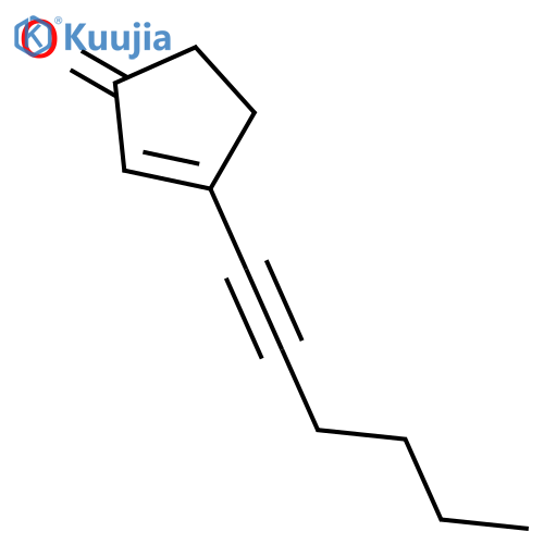 2-Cyclopenten-1-one, 3-(1-hexynyl)- structure