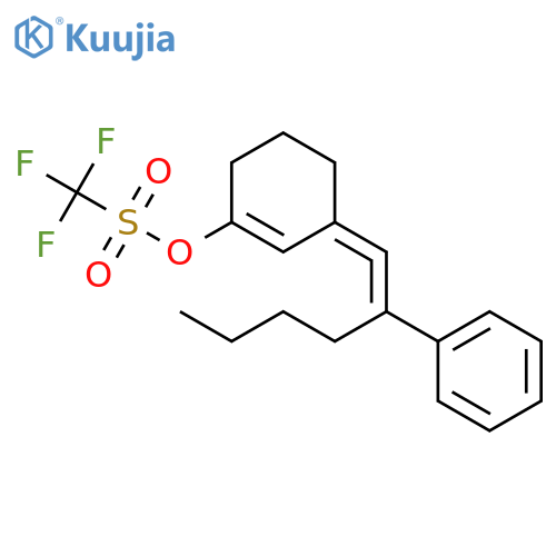Methanesulfonic acid, trifluoro-,3-(2-phenyl-1-hexenylidene)-1-cyclohexen-1-yl ester structure