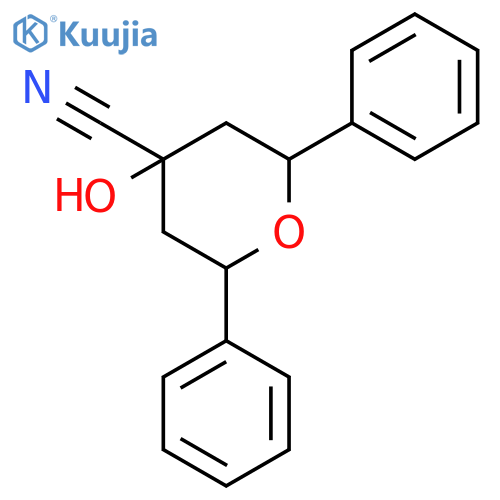 2H-PYRAN-4-CARBONITRILE, TETRAHYDRO-4-HYDROXY-2,6-DIPHENYL- structure