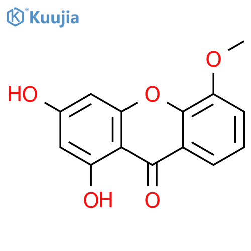 1,3-dihydroxy-5-methoxy-9H-xanthen-9-one structure