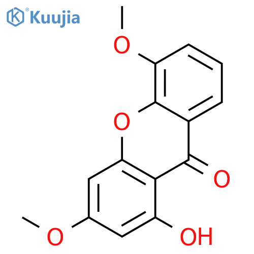 1-hydroxy-3,5-dimethoxy-xanthen-9-one structure