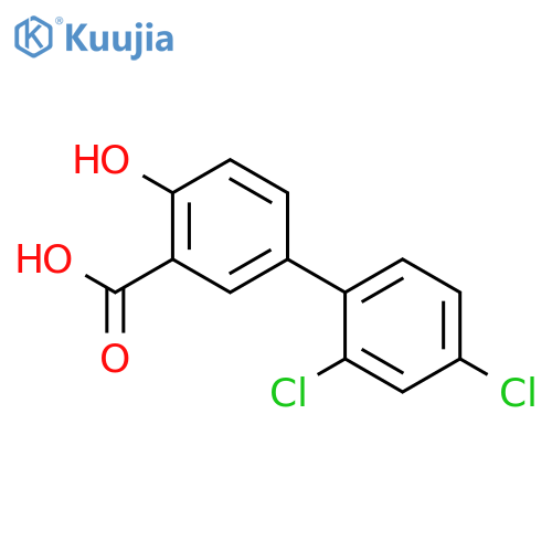 [1,1'-Biphenyl]-3-carboxylic acid, 2',4'-dichloro-4-hydroxy- structure