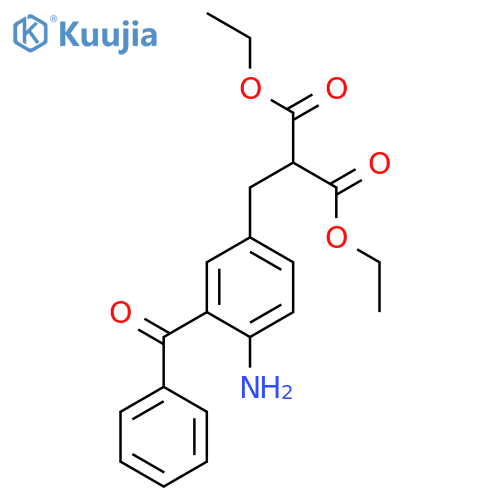Propanedioic acid, (4-amino-3-benzoylphenyl)methyl-, diethyl ester structure