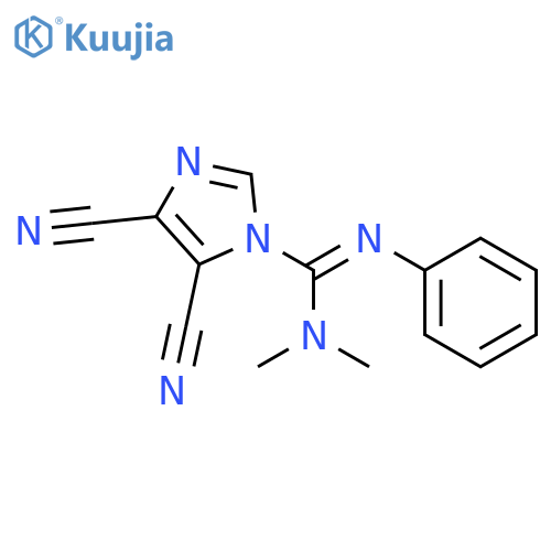 1H-IMIDAZOLE-1-CARBOXIMIDAMIDE, 4,5-DICYANO-N,N-DIMETHYL-N'-PHENYL- structure