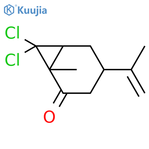 BICYCLO[4.1.0]HEPTAN-2-ONE, 7,7-DICHLORO-1-METHYL-4-(1-METHYLETHENYL)- structure