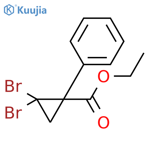 ethyl 2,2-dibromo-1-phenylcyclopropane-1-carboxylate structure