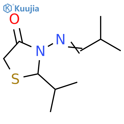 4-Thiazolidinone, 2-(1-methylethyl)-3-[(2-methylpropylidene)amino]- structure