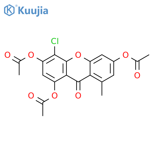 9H-Xanthen-9-one, 1,3,6-tris(acetyloxy)-4-chloro-8-methyl- structure