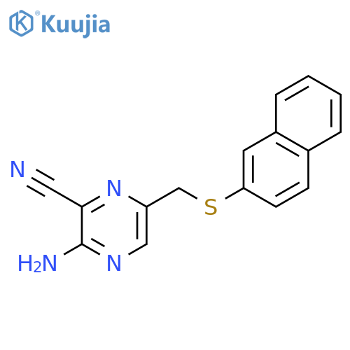 3-Amino-6-{[(naphthalen-2-yl)sulfanyl]methyl}pyrazine-2-carbonitrile structure