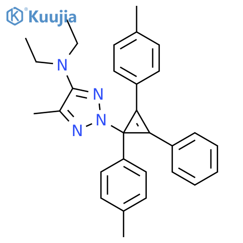 2-[1,2-Bis(4-methylphenyl)-3-phenylcycloprop-2-en-1-yl]-N,N-diethyl-5-methyltriazol-4-amine structure