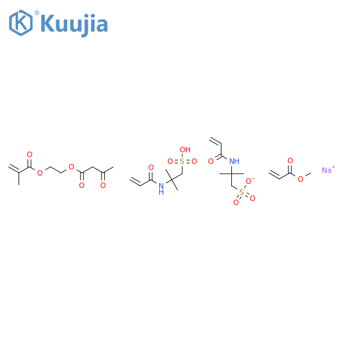 Butanoic acid, 3-oxo-, 2-[(2-methyl-1-oxo-2-propenyl)oxy]ethyl ester, polymer with 2-methyl-2-[(1-oxo-2-propenyl) amino]-1-propanesulfonic acid, 2-methyl-2-[(1-oxo-2-propenyl) amino]-1-propanesulfonic acid monosodium salt and methyl 2-propenoate structure