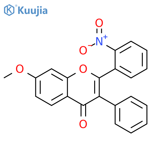 4H-1-Benzopyran-4-one, 7-methoxy-2-(2-nitrophenyl)-3-phenyl- structure