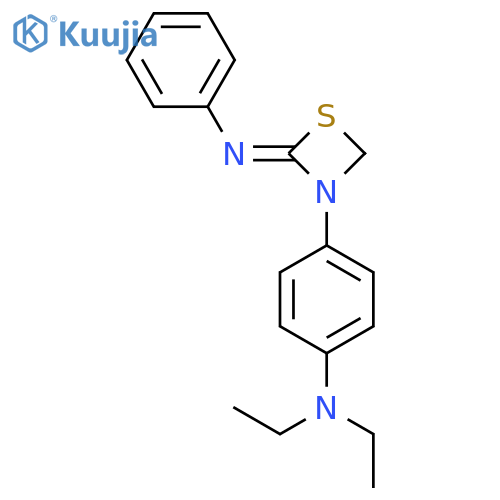 Benzenamine, N,N-diethyl-4-[2-(phenylimino)-1,3-thiazetidin-3-yl]- structure