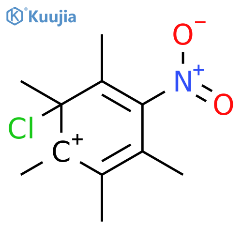 Cyclohexadienylium, 6-chloro-1,2,3,5,6-pentamethyl-4-nitro- structure
