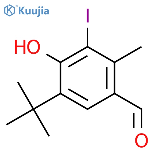 Benzaldehyde, 5-(1,1-dimethylethyl)-4-hydroxy-3-iodo-2-methyl- structure