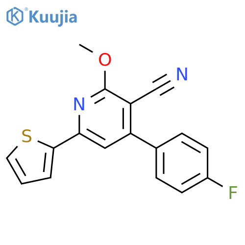3-Pyridinecarbonitrile, 4-(4-fluorophenyl)-2-methoxy-6-(2-thienyl)- structure