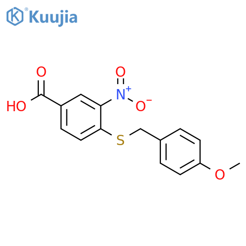 Benzoic acid, 4-[[(4-methoxyphenyl)methyl]thio]-3-nitro- structure