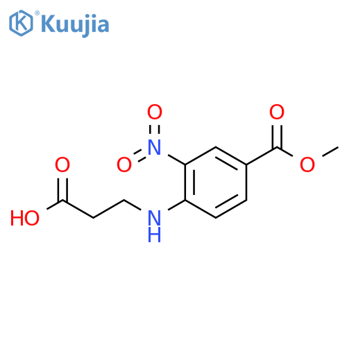 3-{4-(methoxycarbonyl)-2-nitrophenylamino}propanoic acid structure