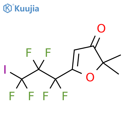 3(2H)-Furanone, 5-(1,1,2,2,3,3-hexafluoro-3-iodopropyl)-2,2-dimethyl- structure