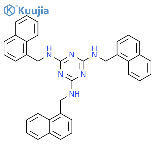 1,3,5-Triazine-2,4,6-triamine, N,N',N''-tris(1-naphthalenylmethyl)- structure