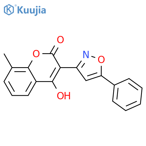 2H-1-Benzopyran-2-one, 4-hydroxy-8-methyl-3-(5-phenyl-3-isoxazolyl)- structure