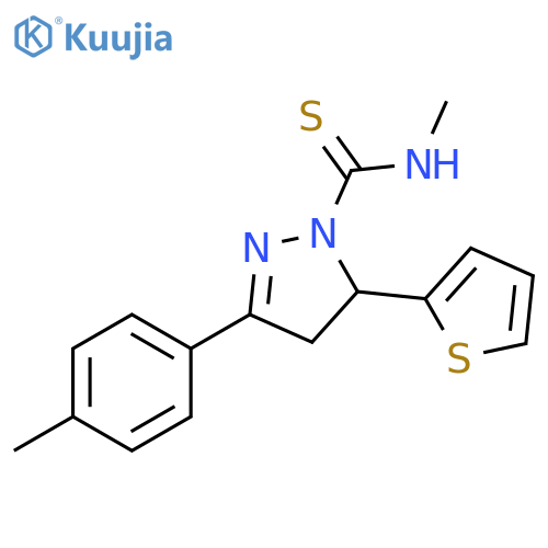1H-Pyrazole-1-carbothioamide,4,5-dihydro-N-methyl-3-(4-methylphenyl)-5-(2-thienyl)- structure