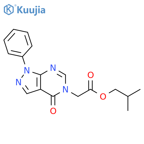 5H-Pyrazolo[3,4-d]pyrimidine-5-acetic acid,1,4-dihydro-4-oxo-1-phenyl-, 2-methylpropyl ester structure