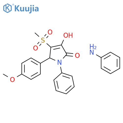 2H-Pyrrol-2-one,1,5-dihydro-3-hydroxy-5-(4-methoxyphenyl)-4-(methylsulfonyl)-1-phenyl-,compd. with benzenamine (1:1) structure