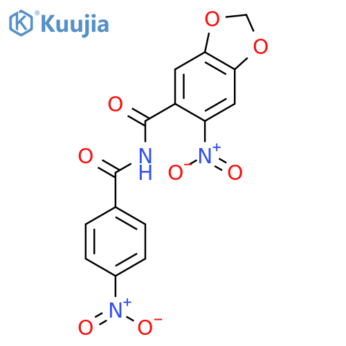 1,3-Benzodioxole-5-carboxamide, 6-nitro-N-(4-nitrobenzoyl)- structure