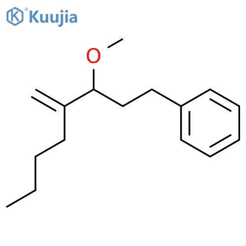 Benzene, (3-methoxy-4-methyleneoctyl)- structure