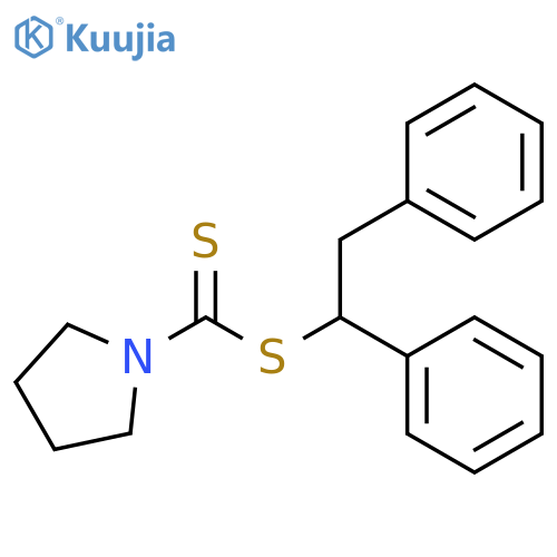 1,2-Diphenylethyl pyrrolidine-1-carbodithioate structure