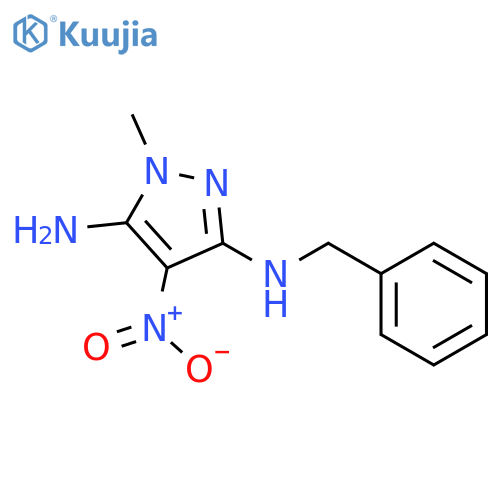 1H-PYRAZOLE-3,5-DIAMINE, 1-METHYL-4-NITRO-N3-(PHENYLMETHYL)- structure
