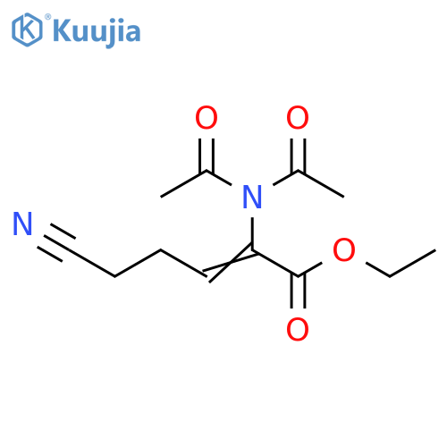 2-Pentenoic acid, 5-cyano-2-(diacetylamino)-, ethyl ester structure