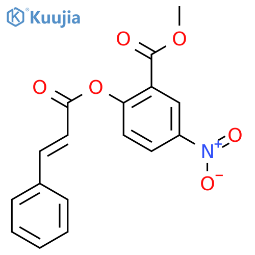 Benzoic acid, 5-nitro-2-[(1-oxo-3-phenyl-2-propenyl)oxy]-, methyl ester structure