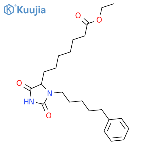 4-IMIDAZOLIDINEHEPTANOIC ACID, 2,5-DIOXO-3-(5-PHENYLPENTYL)-, ETHYL ESTER structure