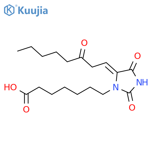 1-IMIDAZOLIDINEHEPTANOIC ACID, 2,4-DIOXO-5-(3-OXOOCTYLIDENE)-, (E)- structure
