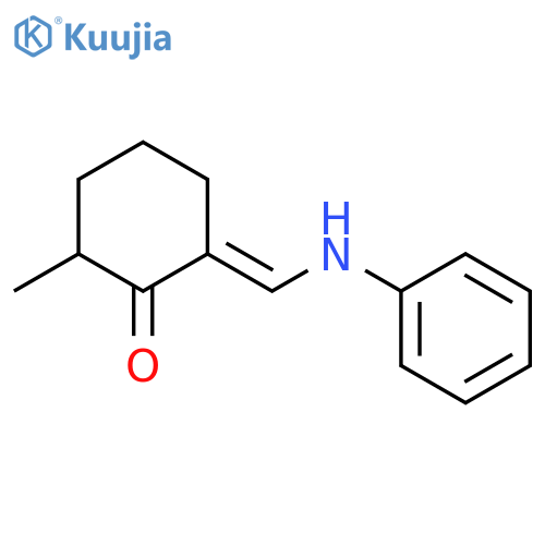 CYCLOHEXANONE, 6-METHYL-2-[(PHENYLAMINO)METHYLENE]- structure