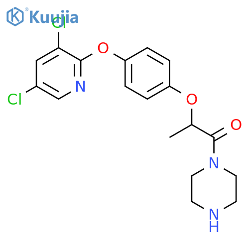 PIPERAZINE, 1-[2-[4-[(3,5-DICHLORO-2-PYRIDINYL)OXY]PHENOXY]-1-OXOPROPYL]- structure