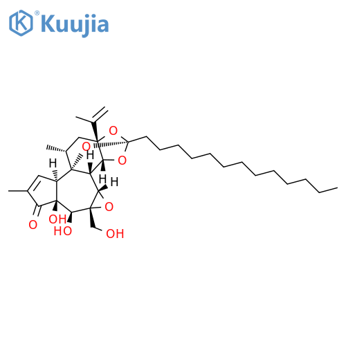 6H-2,8b-Epoxyoxireno[6,7]azuleno[5,4-e]-1,3-benzodioxol-6-one,3a,3b,3c,4a,5,5a,8a,9,10,10a-decahydro-5,5a-dihydroxy-4a-(hydroxymethyl)-7,9-dimethyl-10a-(1-methylethenyl)-2-tridecyl-,(2S,3aR,3bS,3cS,4aR,5S,5aS,8aR,8bR,9R,10aR)- structure