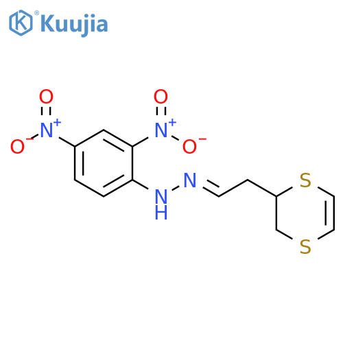 1,4-Dithiin-2-acetaldehyde, 2,3-dihydro-, (2,4-dinitrophenyl)hydrazone structure