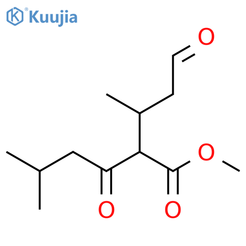 HEXANOIC ACID, 5-METHYL-2-(1-METHYL-3-OXOPROPYL)-3-OXO-, METHYL ESTER structure