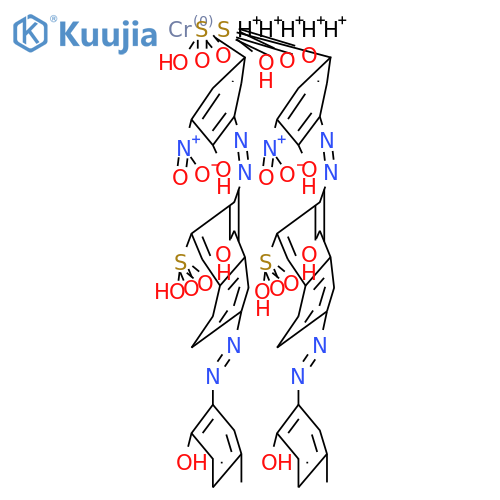bis[4-hydroxy-6-[(2-hydroxy-5-methylphenyl)azo]-3-[(2-hydroxy-3-nitro-5-sulphophenyl)azo]naphthalene-2-sulphonato(4-)]chromate(5-) structure