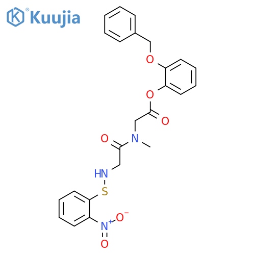 GLYCINE, N-METHYL-N-[N-[(2-NITROPHENYL)THIO]GLYCYL]-, 2-(PHENYLMETHOXY)PHENYL ESTER structure