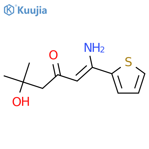 1-HEXEN-3-ONE, 1-AMINO-5-HYDROXY-5-METHYL-1-(2-THIENYL)- structure