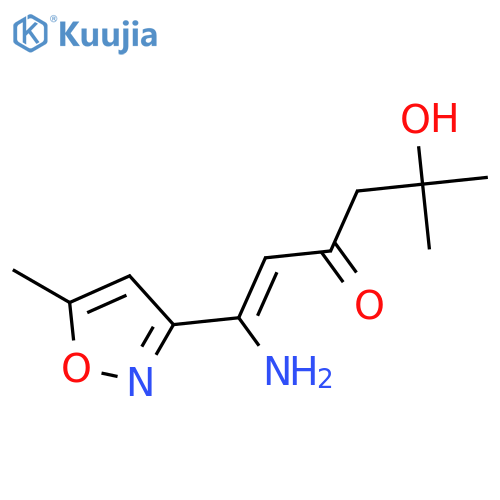 1-Hexen-3-one, 1-amino-5-hydroxy-5-methyl-1-(5-methyl-3-isoxazolyl)- structure