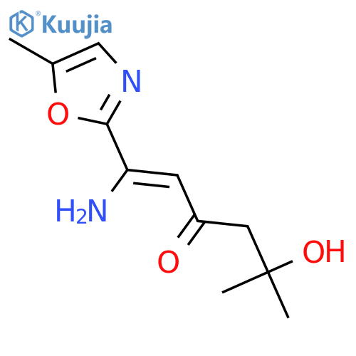 1-Hexen-3-one, 1-amino-5-hydroxy-5-methyl-1-(5-methyl-2-oxazolyl)- structure