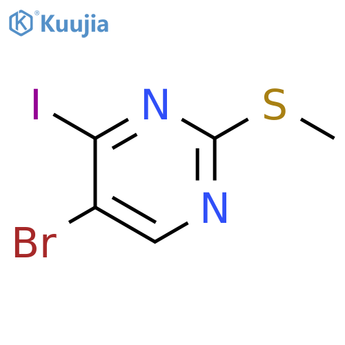 Pyrimidine, 5-bromo-4-iodo-2-(methylthio)- structure